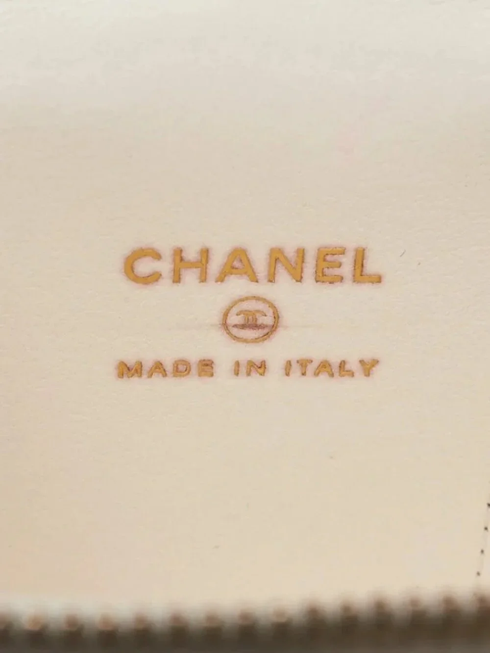 Chanel White Quilted Lambskin Mini Vanity Case With CC Chain Bag